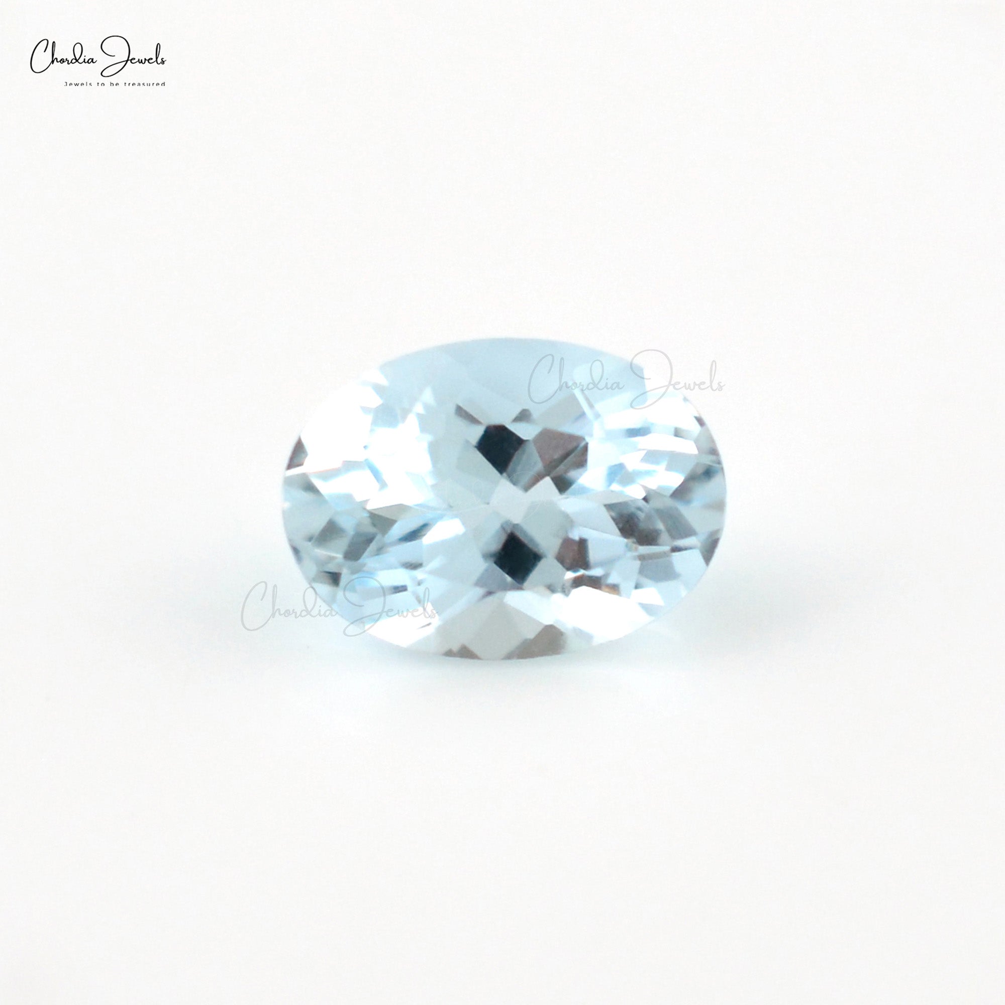 7×5 Mm Natural Aquamarine Oval Cut Faceted Gemstone For Sale, 1 Piece