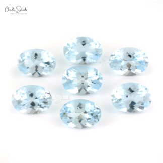 9x7mm Oval Cut Aquamarine March Birthstone From Brazil For Jewelry, 1 Piece