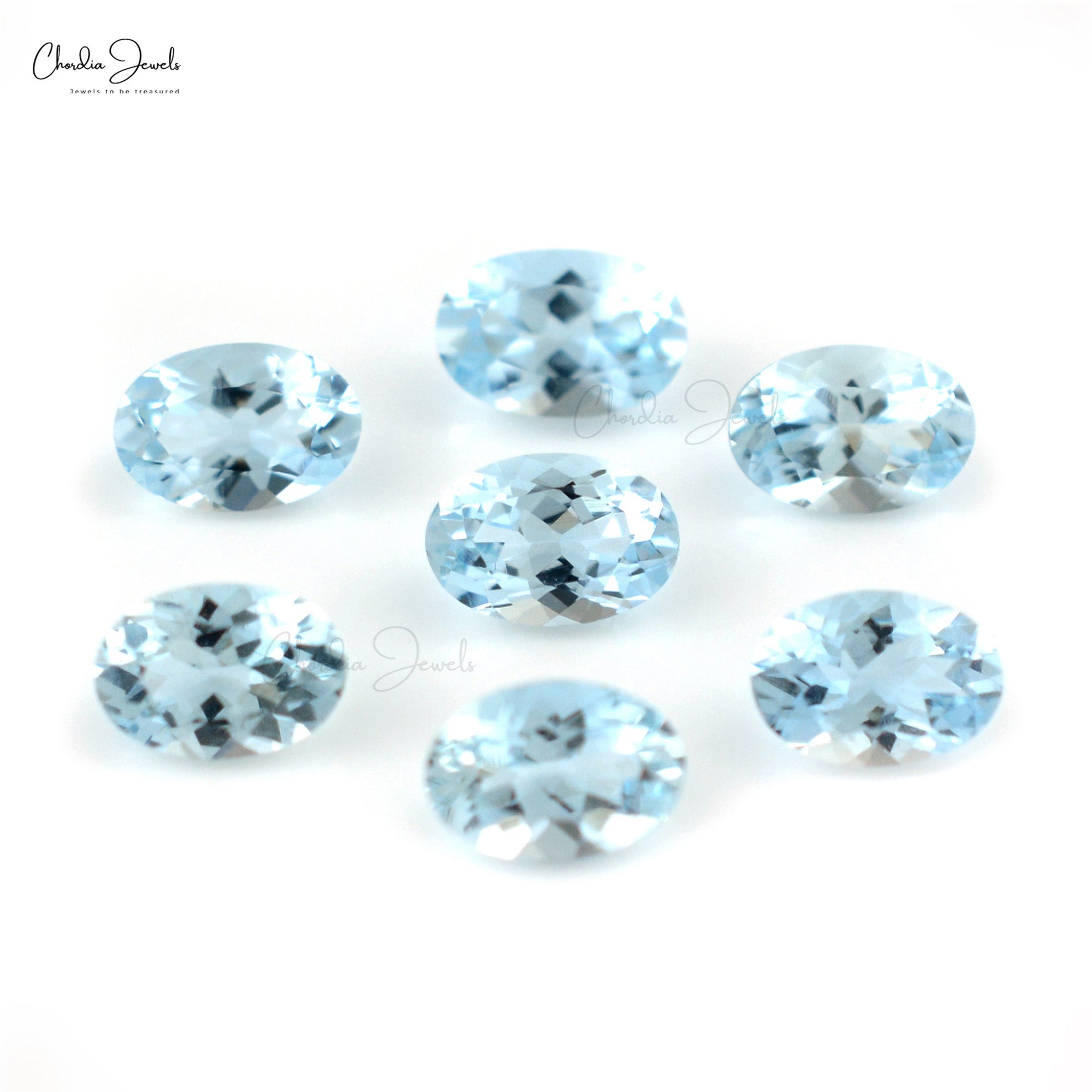 Wholesale Lot of Aquamarine 7×5 Oval Cut Semi Precious Gemstone, 1 Piece