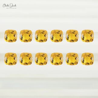 Cushion Cut Citrine 3MM-4MM AAA Quality Loose Faceted Gemstone, 1 Piece