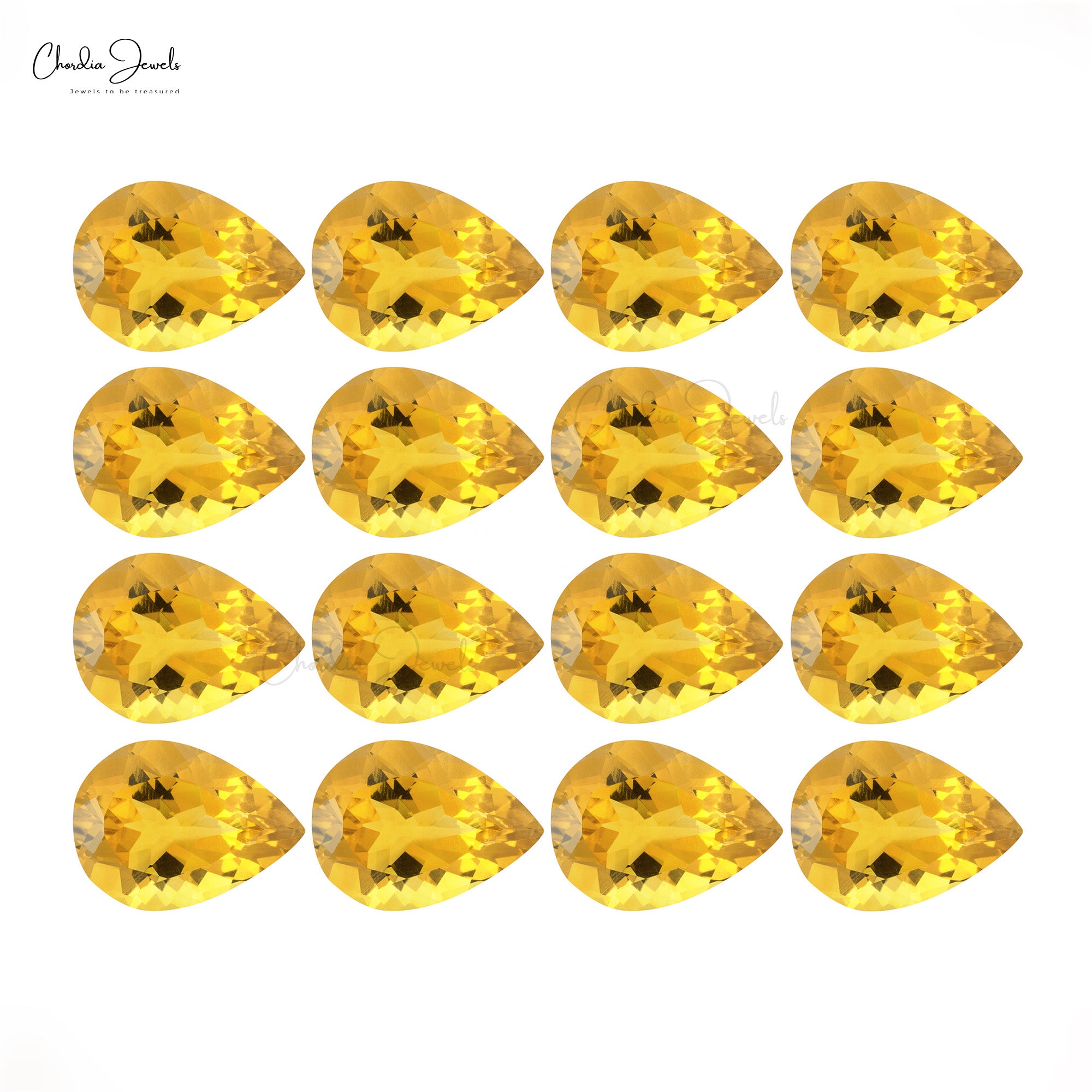 High Grade 10X7MM Genuine Citrine Pear Cut Gemstone for Jewelry Making, 1 Piece