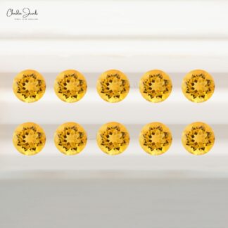 Top Grade 4.50mm Round Cut Natural Citrine Loose Gemstone For Ring