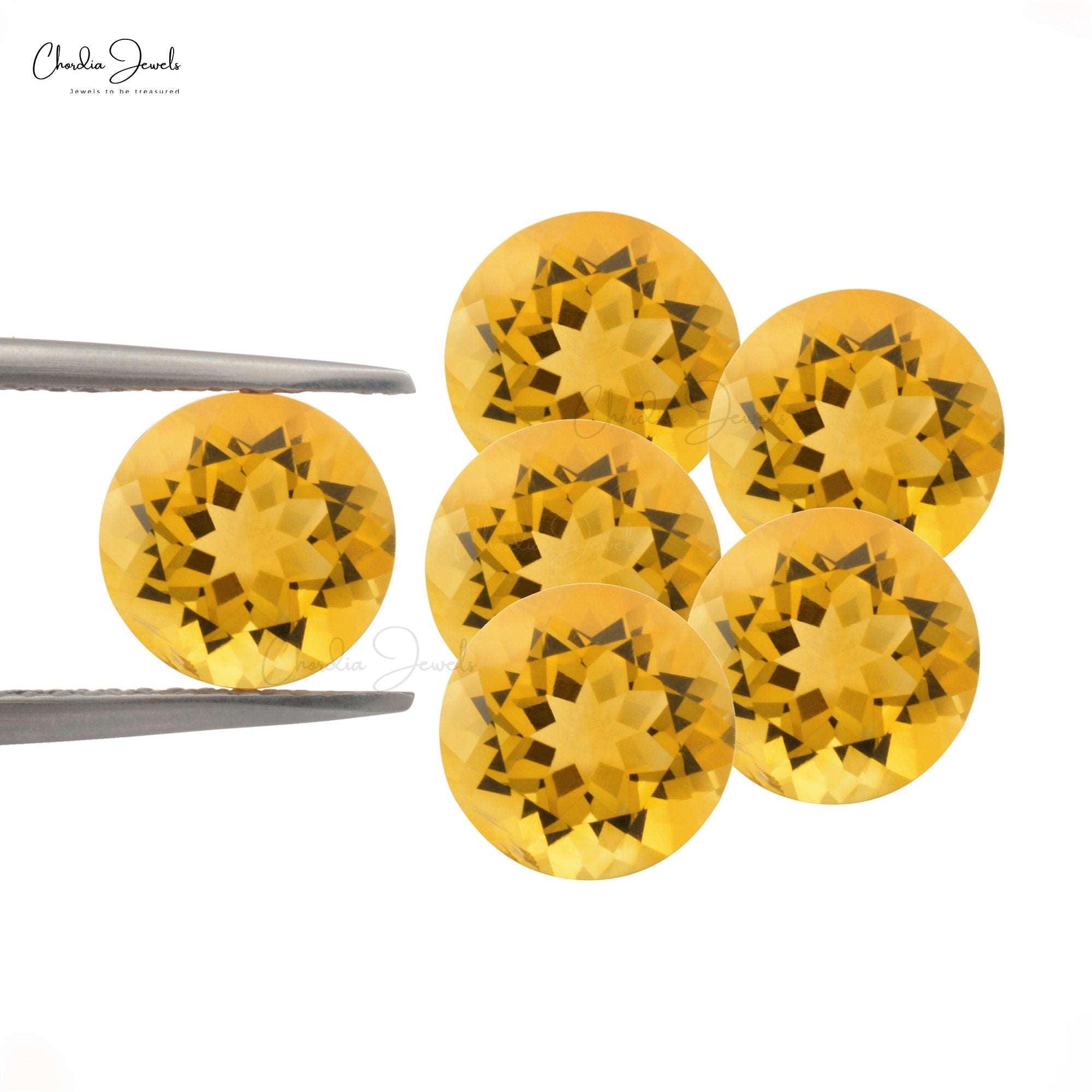 1 Carat Natural Citrine 7mm Round Cut Top Grade Loose Gemstone Single Piece
