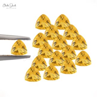 Authentic Trillion Cut Citrine Loose Semi Precious Gemstone for Rings, 1 Piece