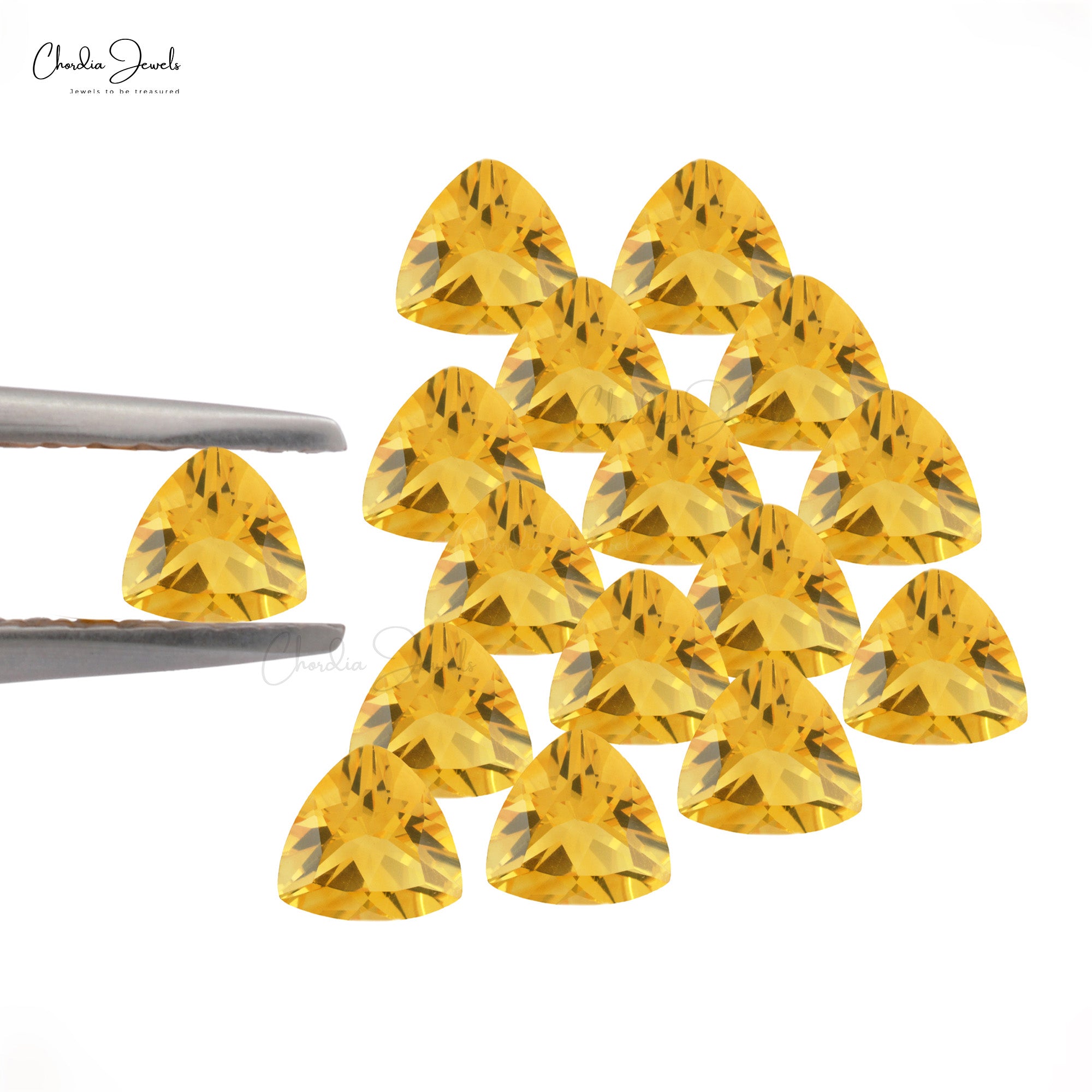 Authentic Trillion Cut Citrine Loose Semi Precious Gemstone for Rings, 1 Piece