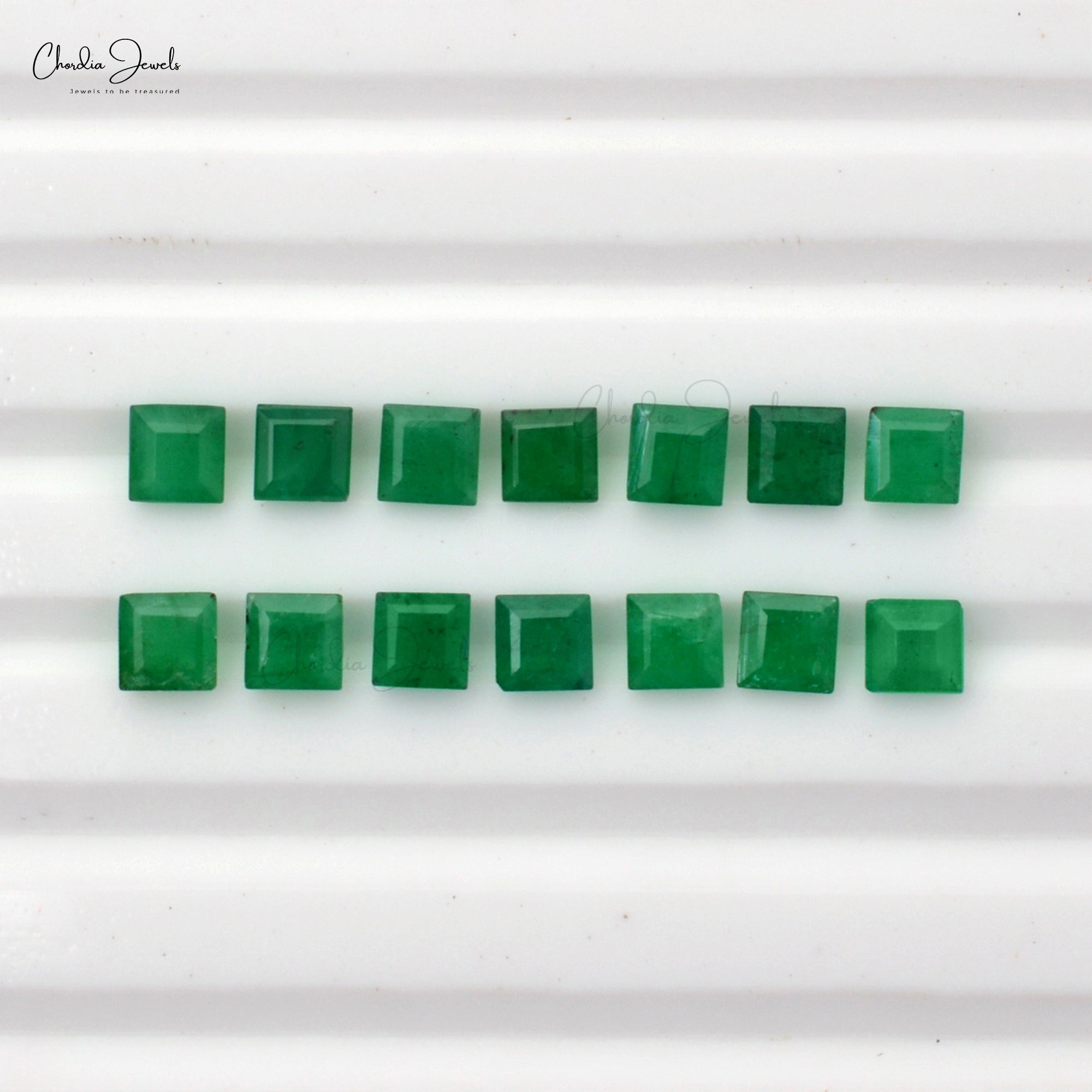 2 mm-2.50 mm Square Cut AAA Quality Emerald Precious Gemstone for Sale, 1 Piece