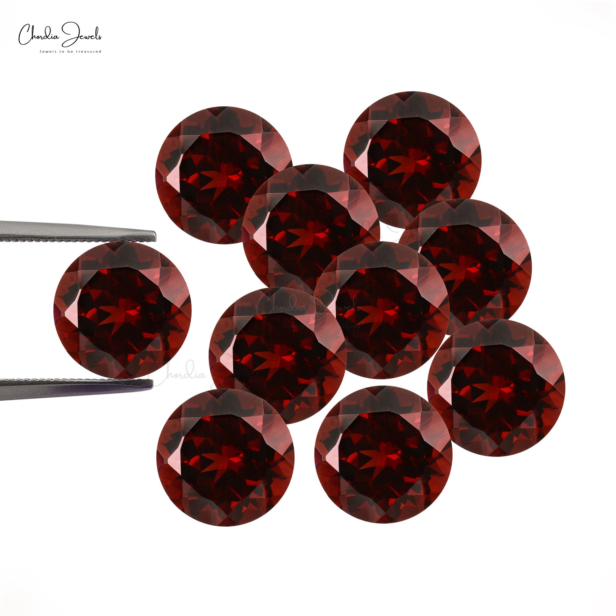 3 Carat 100% Natural Loose Garnet Round Cut Gemstone for Sale, 1 Piece
