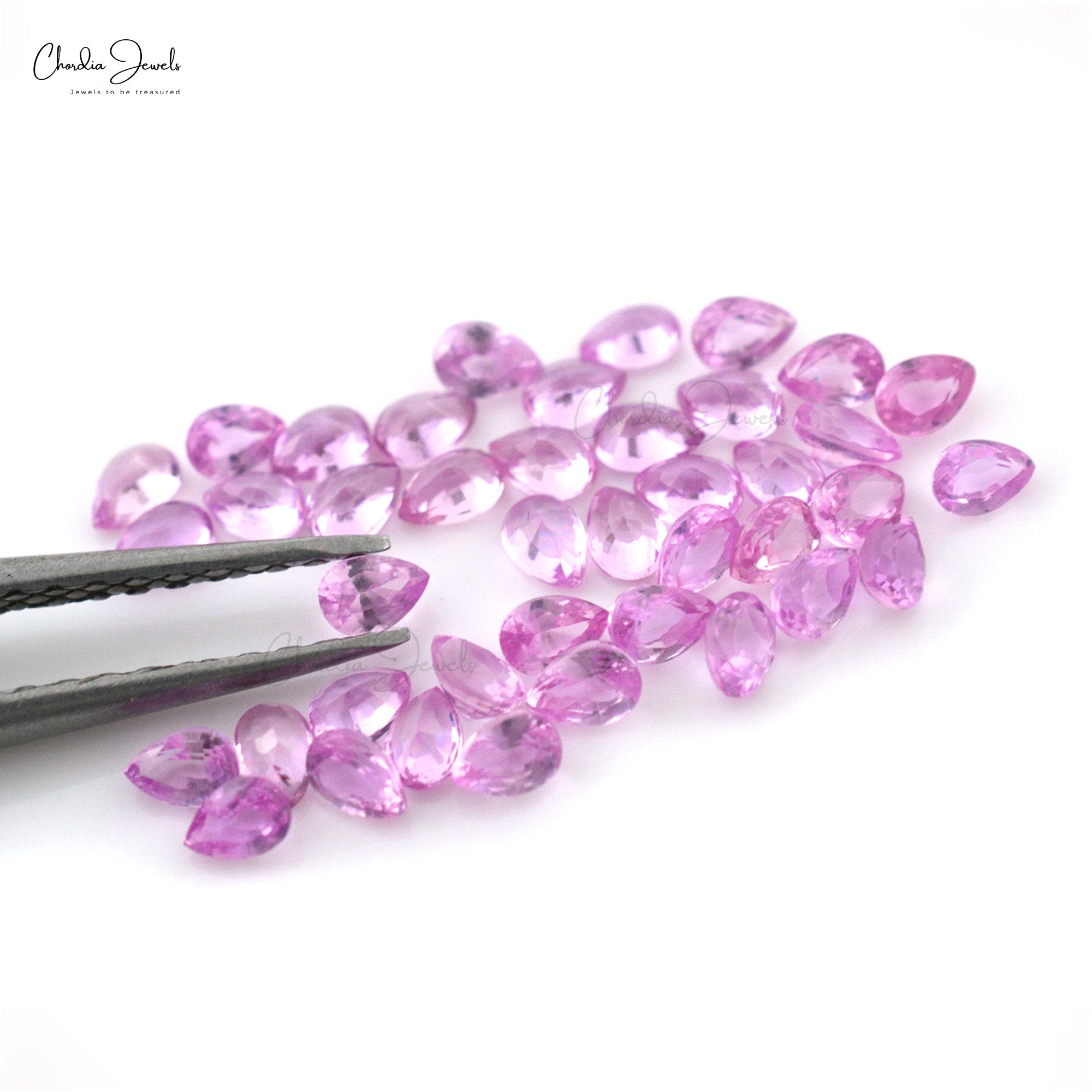 Natural Pink Sapphire Pear 5x3mm Loose Precious Gemstone For Jewelry,1 Piece
