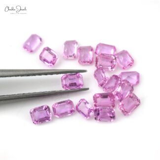 Top Quality Loose Pink Sapphire Emerald Cut 8x6mm, 1piece