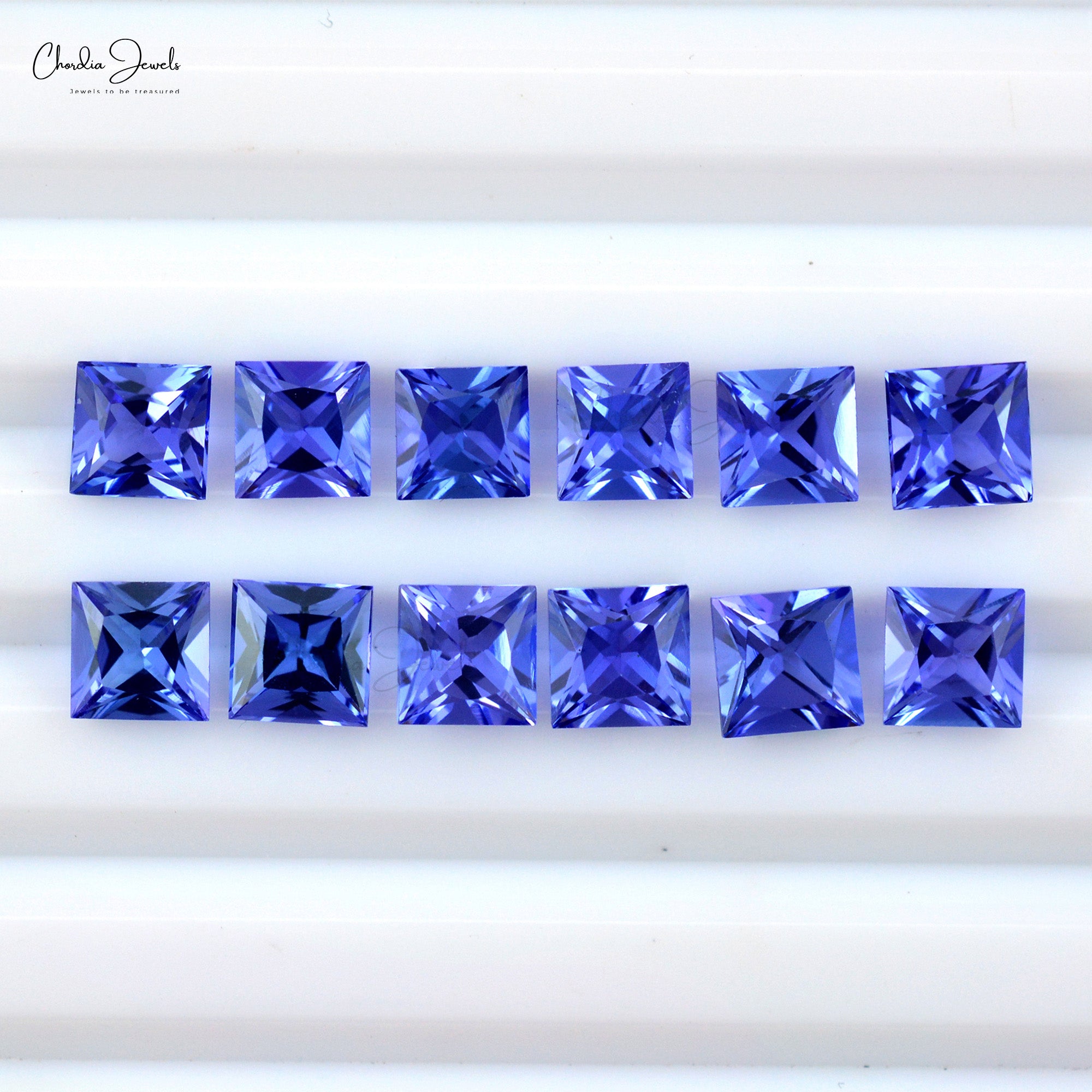AAA Grade Natural Square Faceted Tanzanite Gemstone 3.5MM for Jewelry making, 1 Piece