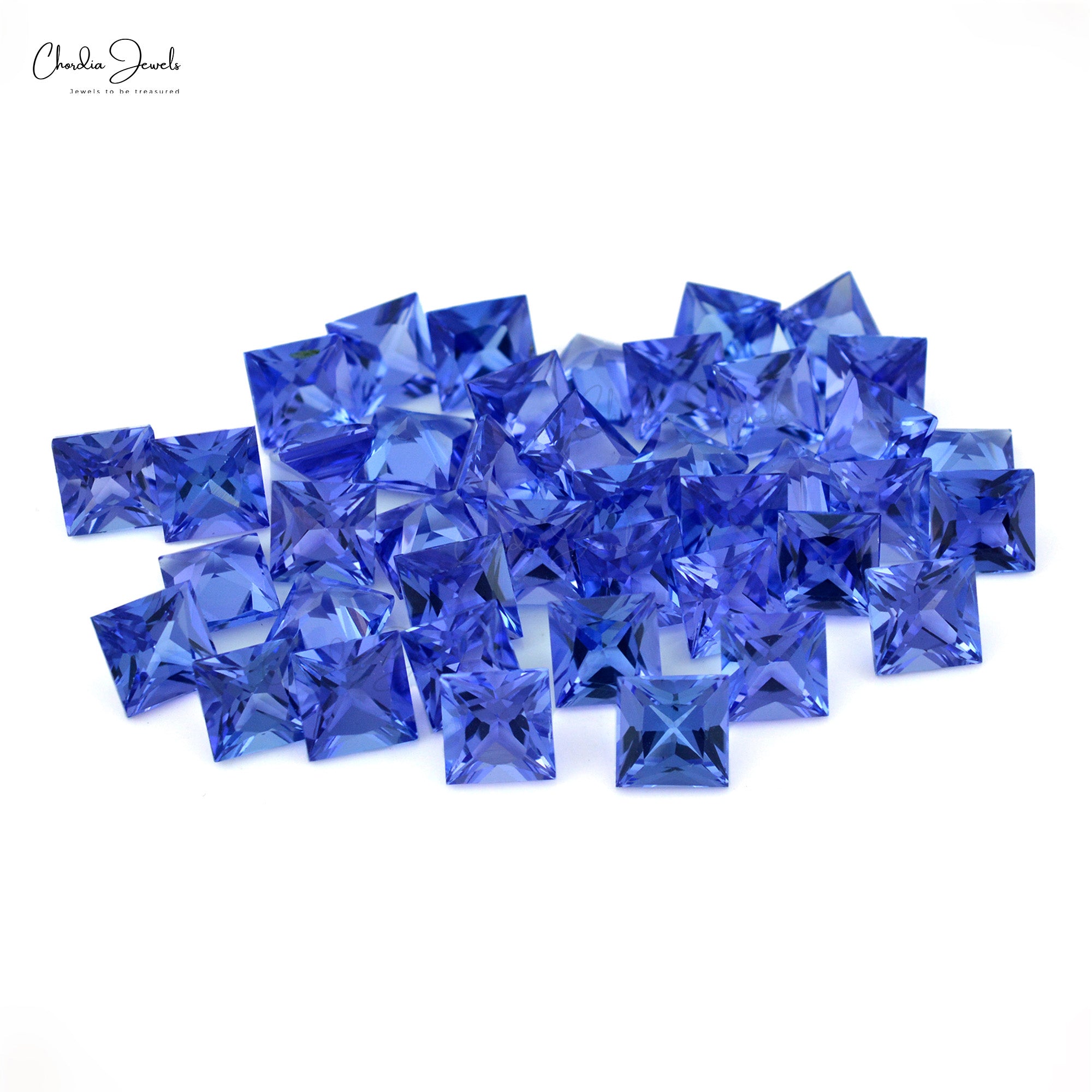 Natural Tanzanite Square Faceted 4.50MM AAA Gemstone for Making Pendants, 1 Piece