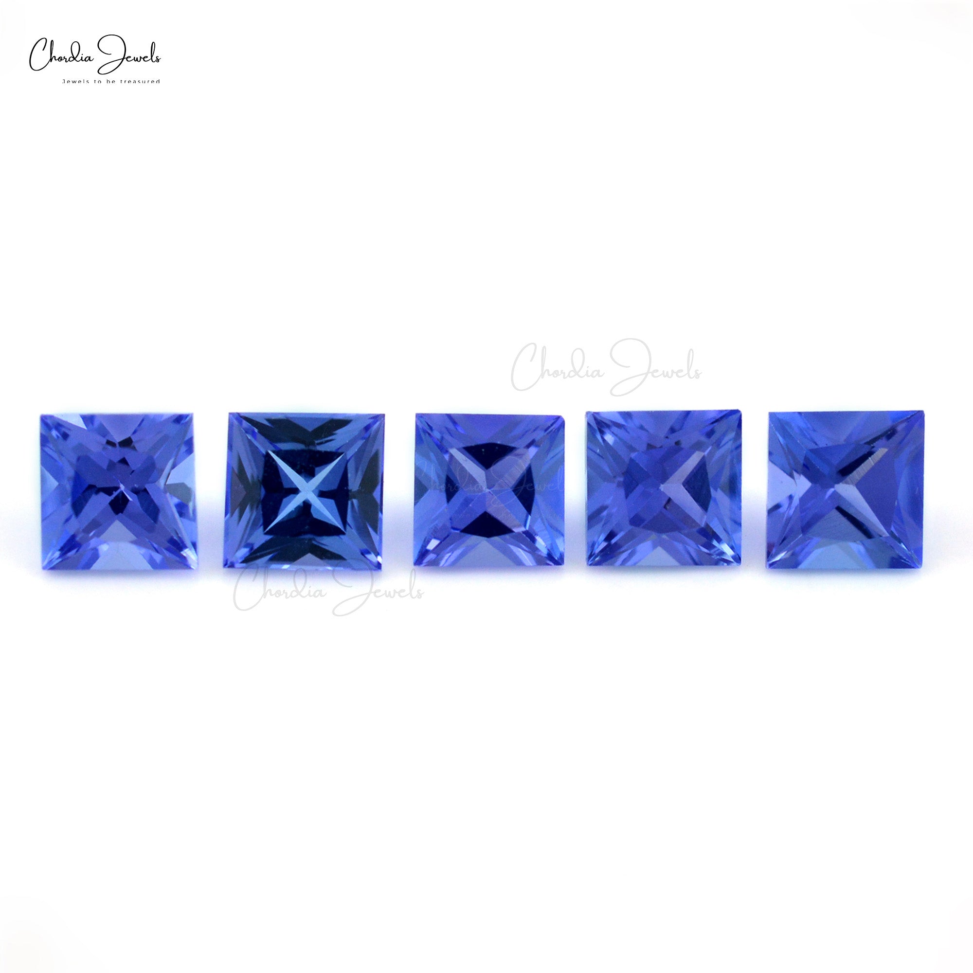 AAA Grade 6MM Tanzanite Square Faceted Cut Semi Precious Loose Gemstone, 1 Piece