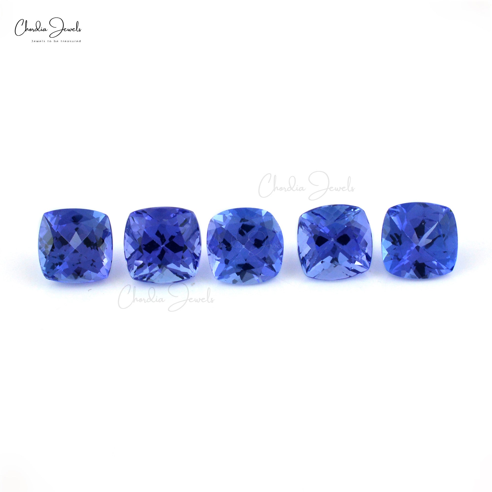 Genuine AAA 6MM Tanzanite Cushion Faceted 100% Natural Gemstone for Jewelry Settings, 1 Piece
