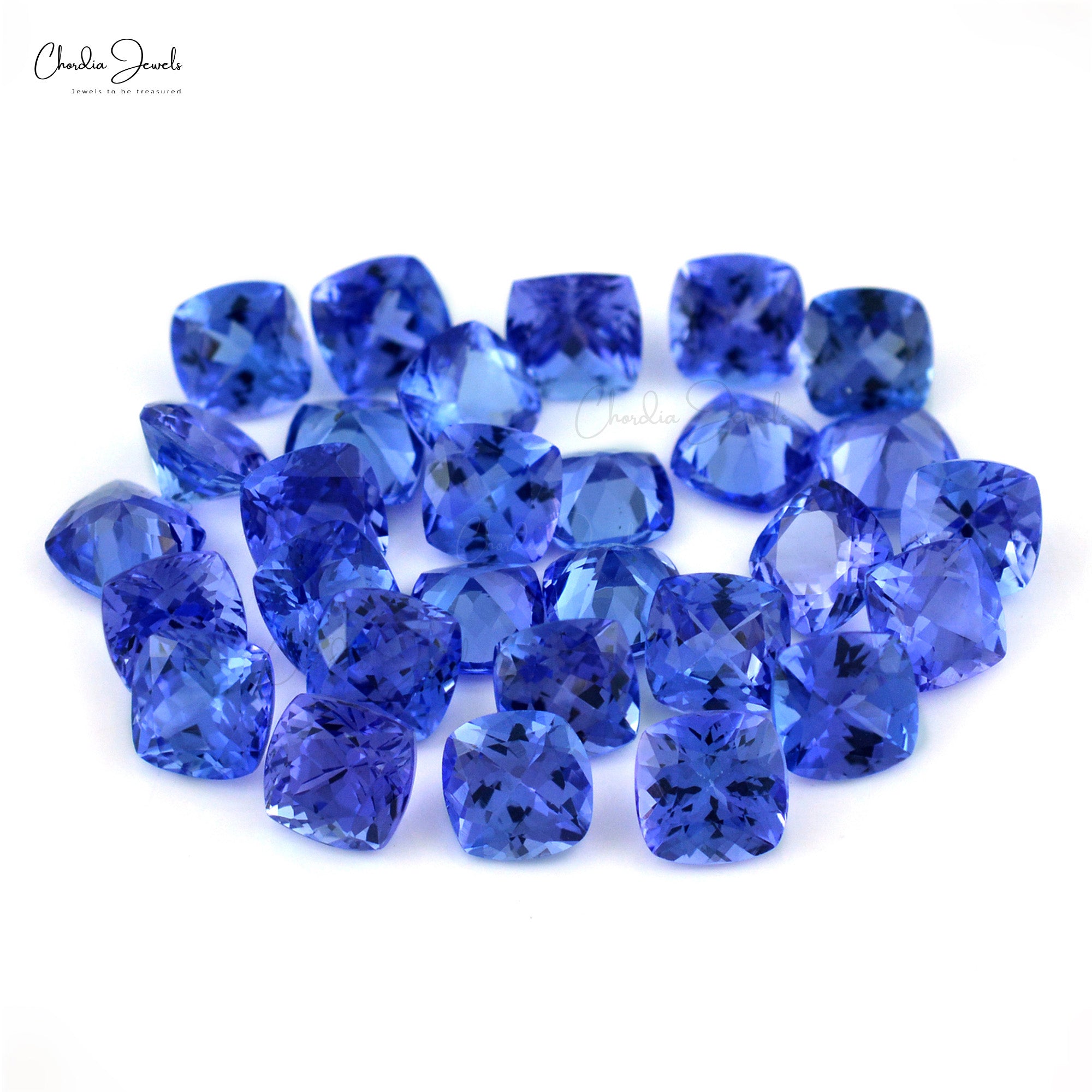 Tanzanite Cushion Cut Natural AAA Grade 7MM Loose Gemstone for Making Necklace, 1 Piece
