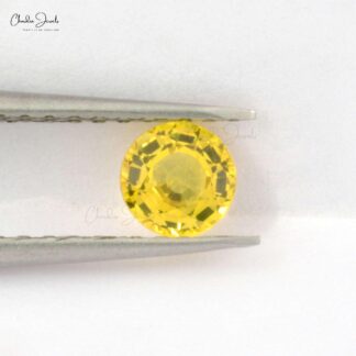 1/2 Carats Yellow Sapphire Loose Gemstone 5mm Round Precious Gemstone For Ring, 1 Piece