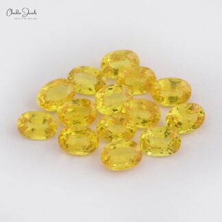 4x3mm Yellow Sapphire Oval Cut Loose Gemstone, 1 Piece