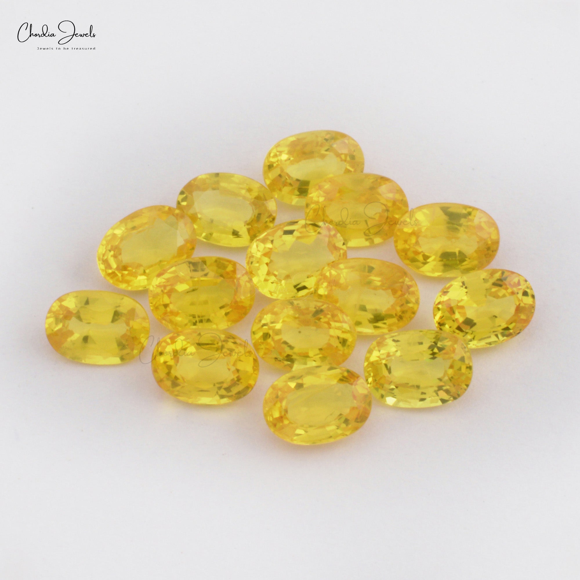 4x3mm Yellow Sapphire Oval Cut Loose Gemstone, 1 Piece