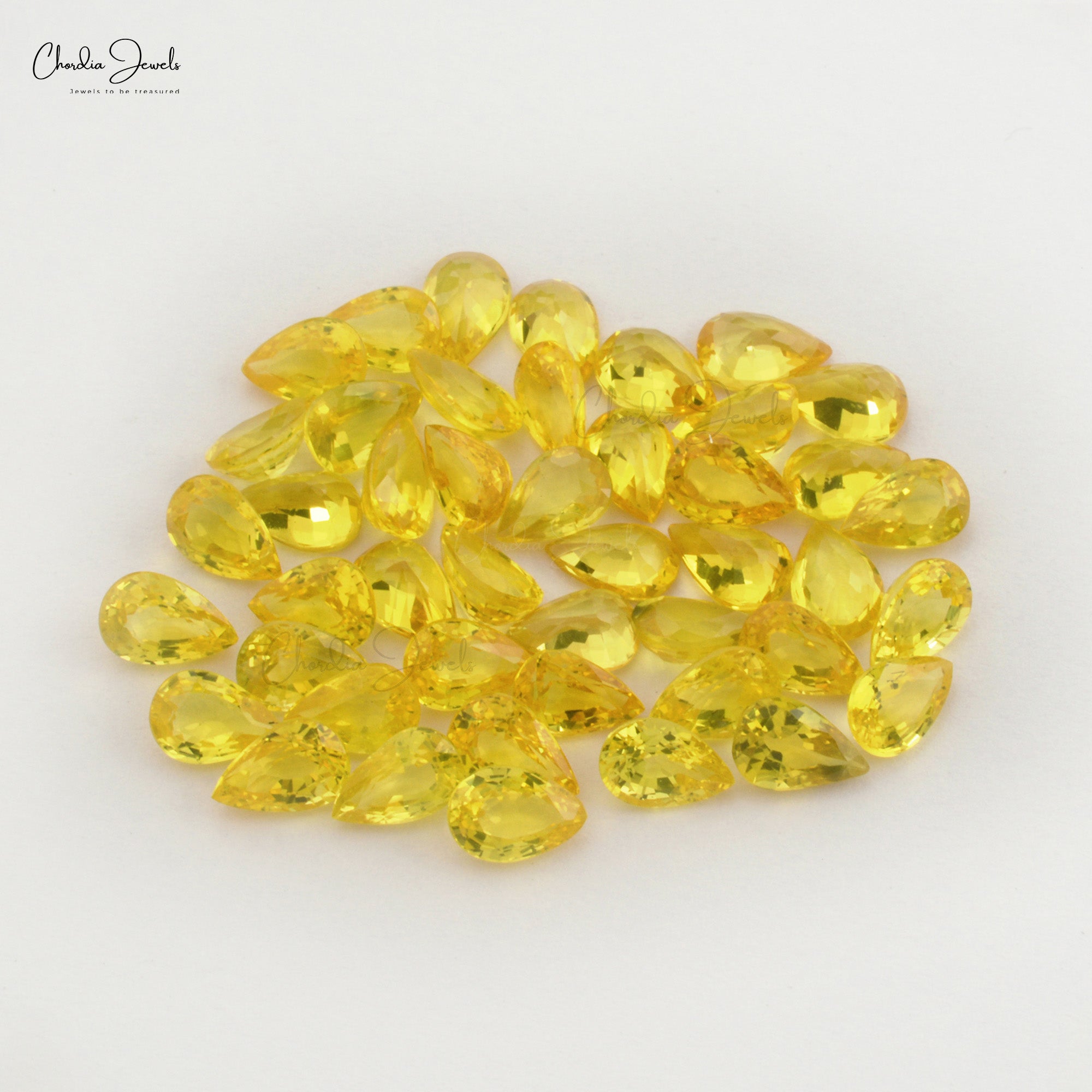4x3mm Yellow Sapphire Pear Cut A Variety Of Corundum Precious Gemstone,1 Piece