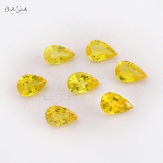 1/2 Carats Loose Top Quality Yellow Sapphire Pear Faceted Cut, 1 Piece
