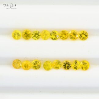 100% Natural High Quality Yellow Sapphire 2 MM - 2.90 MM Round Brilliant Cut, 1 Piece