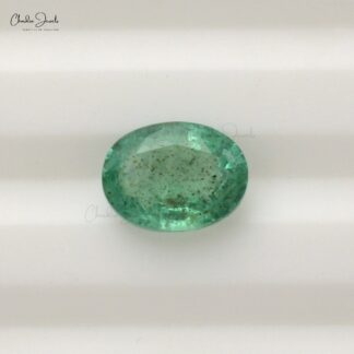 Genuine Zambian Emerald 6.10X4.10MM Oval Cut Gemstone for Making Necklace, 1 Piece