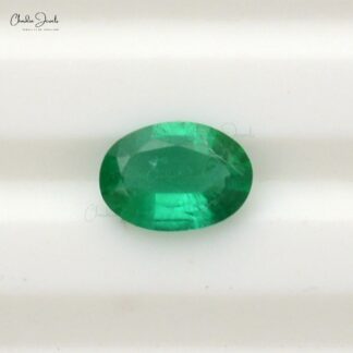 7X5MM Zambian Emerald Oval Faceted Cut Precious Gemstone at Sale, 1 Piece