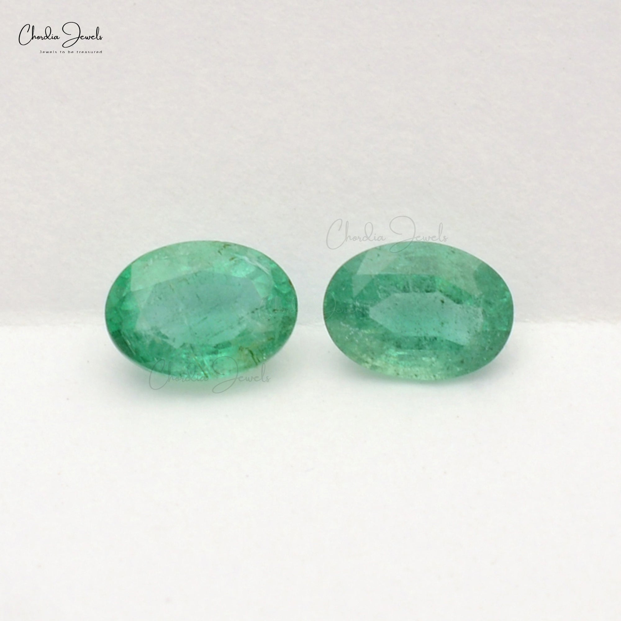 Genuine Emerald 7X5MM Oval Faceted Precious Gemstone Supplier, 2 Piece
