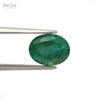 5.30 Carat Genuine Zambian Oval Faceted Cut Emerald Gemstone Wholesaler from India, 1 Piece
