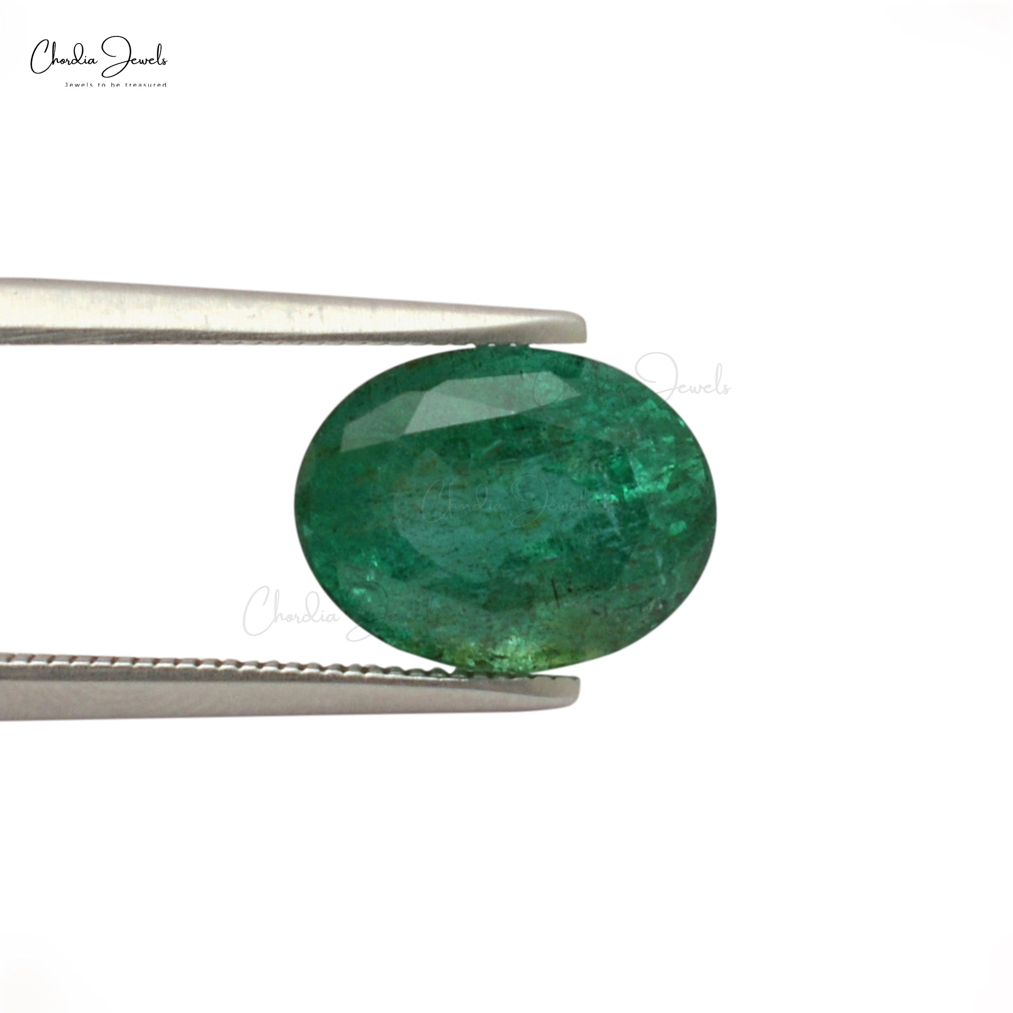 5.30 Carat Genuine Zambian Oval Faceted Cut Emerald Gemstone Wholesaler from India, 1 Piece