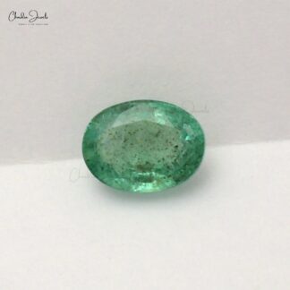 Genuine Zambian Emerald 6.10X4.10MM Oval Cut Gemstone for Making Necklace, 1 Piece
