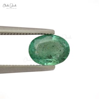 Genuine Zambian Emerald 6.10X4.10MM Oval Cut Gemstone for Making Necklace, 1 Piece