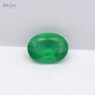 Zambian Natural Emerald 8X6MM Oval Faceted Gemstone for Making Rings, 1 Piece