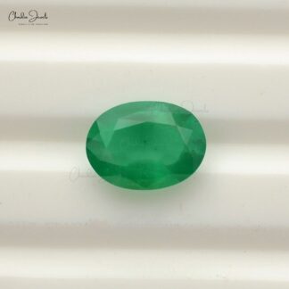 Zambian Natural Emerald 8X6MM Oval Faceted Gemstone for Making Rings, 1 Piece