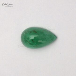 Emerald Pear Cabochon 4.65 Carat Precious Natural Loose Gemstone, 1 Piece