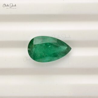 Pear Cut 14.10X8.20MM Zambian Emerald Loose Gemstone for Making Bracelets, 1 Piece