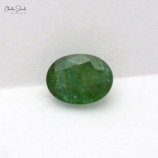 Emerald 8X6X4.10MM Oval Faceted Natural Gemstone for Jewelry Making, 1 Piece