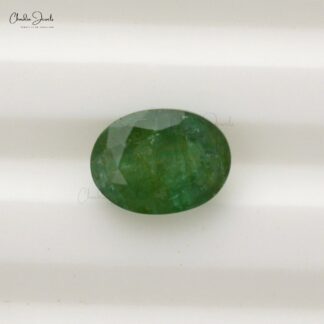 Emerald 8X6X4.10MM Oval Faceted Natural Gemstone for Jewelry Making, 1 Piece