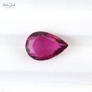 October Birthstone 2 Carat Pear Cut AAA Top Grade Rubellite Tourmaline Gemstone, 1 Piece