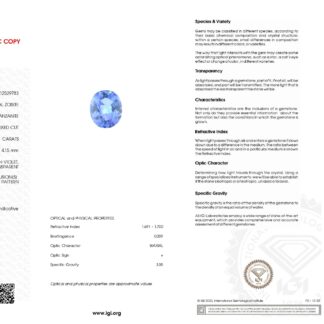 Oval Cut 1.92 Ct Tanzanite Semi Precious Certified Loose Gemstone For Sale, 1 Piece