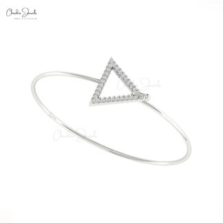 Triangle Hook Arm Band With 1.5mm G-H Diamond Pave Set In 14k Solid Gold Bracelet