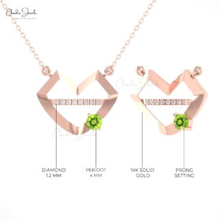 Dainty Diamond Lips Necklace In Solid 14k Gold Periodt 4mm Gemstone Hubb Chain Necklace