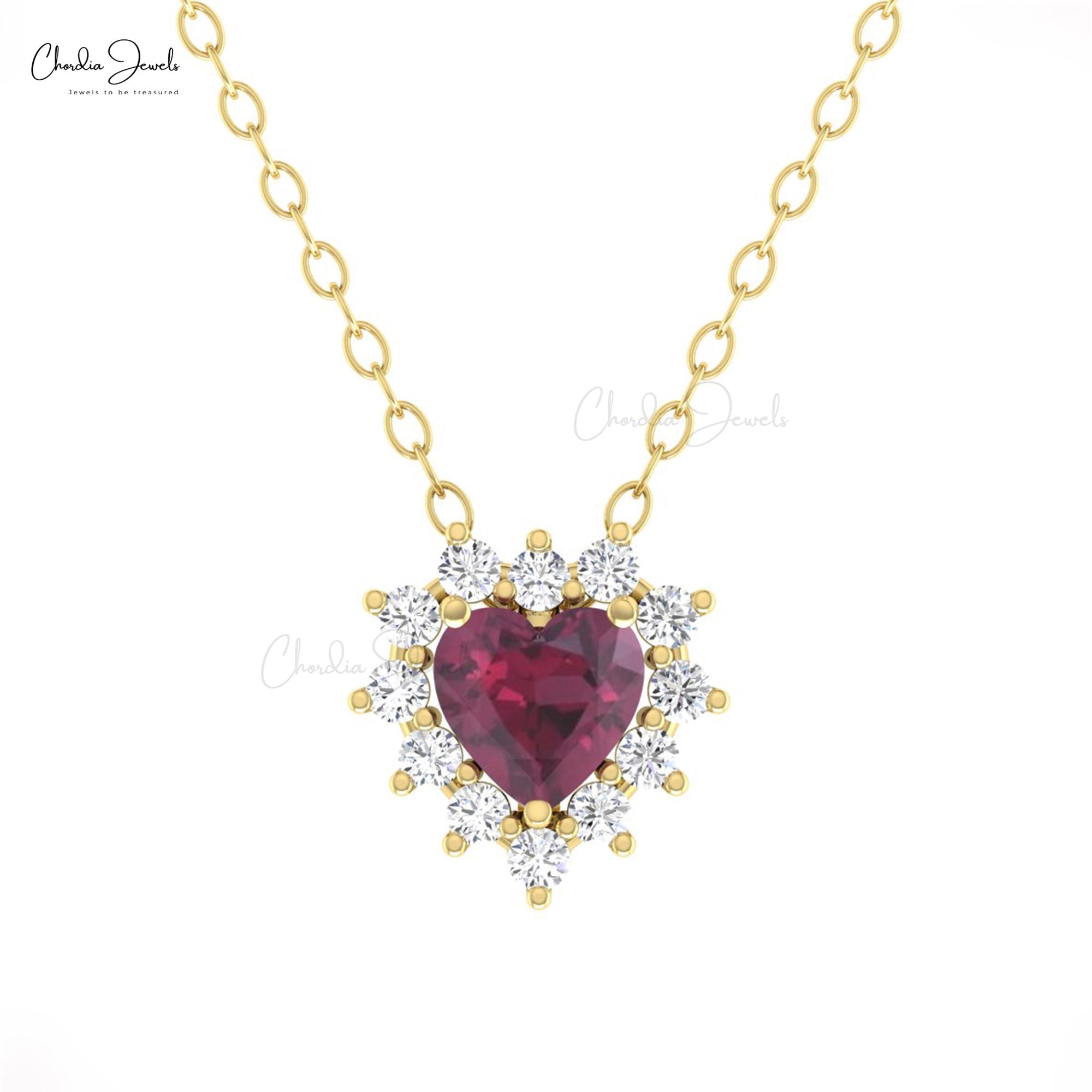 Dainty Diamond Half Halo Ring With 5mm Rhodolite Garnet 14k Real Gold Open Rings For Her
