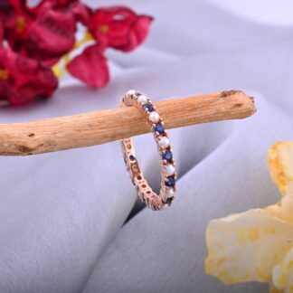 Classic Blue Sapphire Eternity Ring for Anniversary Gift