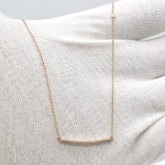 Dainty Diamond Straight Bar Necklace In 14k Rose Gold Diamond Certified Chain Necklaces