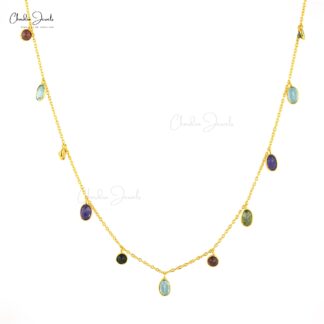 Multi Stone Charm With 5.19 Ct Oval And Round Cut Mix Gemstone 925 Silver Pendant