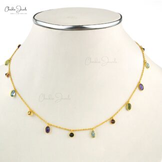 Multi Stone Charm With 5.19 Ct Oval And Round Cut Mix Gemstone 925 Silver Pendant