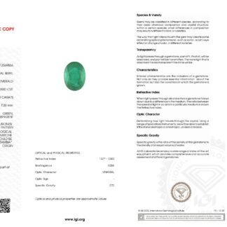 Top Quality 6.33 Carat Oval Cut Zambian Emerald Gemstone at Wholesale Price, 1 Piece