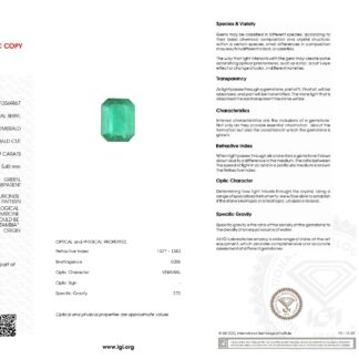 Genuine AAA Quality Emerald Octagon Cut 5.09 Carats Precious Gemstone, 1 Piece