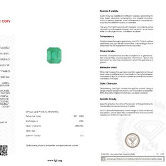 10.70×10.50×8 mm Precious Emerald Square Octagon Cut Gemstone, 6.57 Ct