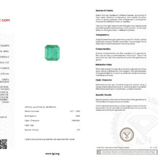 Delicate 7.08 Ct Emerald Octagon Cut Natural Gemstone, 1 Piece